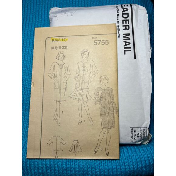 Reader Mail Sewing pattern 5755 Coat dress Drop waist skirt size 8-14 - Picture 2 of 6